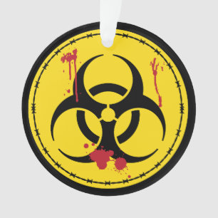 Bloody Zombie Horror Movie Biohazard Halloween Ornament