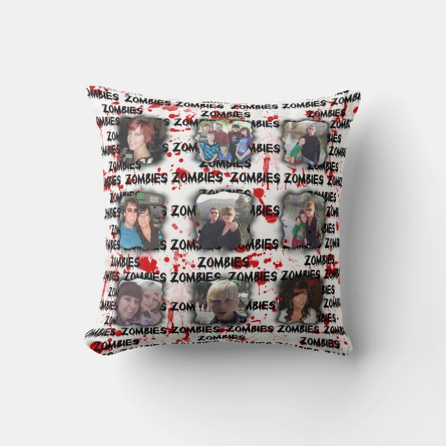 Bloody Zombies Frame Add Photos Instagram Collage Cushion (Front)