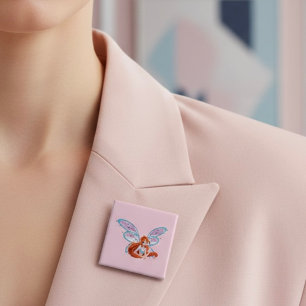 Bloom 15 Cm Square Badge