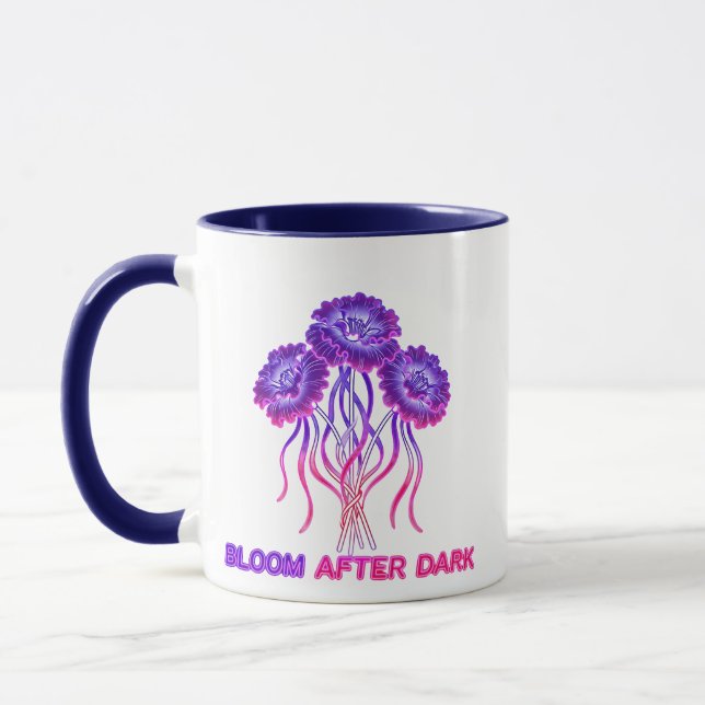 Bloom After Dark Neon Flower Mug (Left)