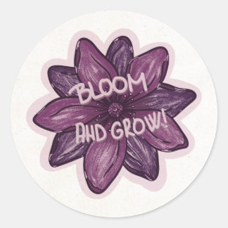 Bloom and grow classic round sticker
