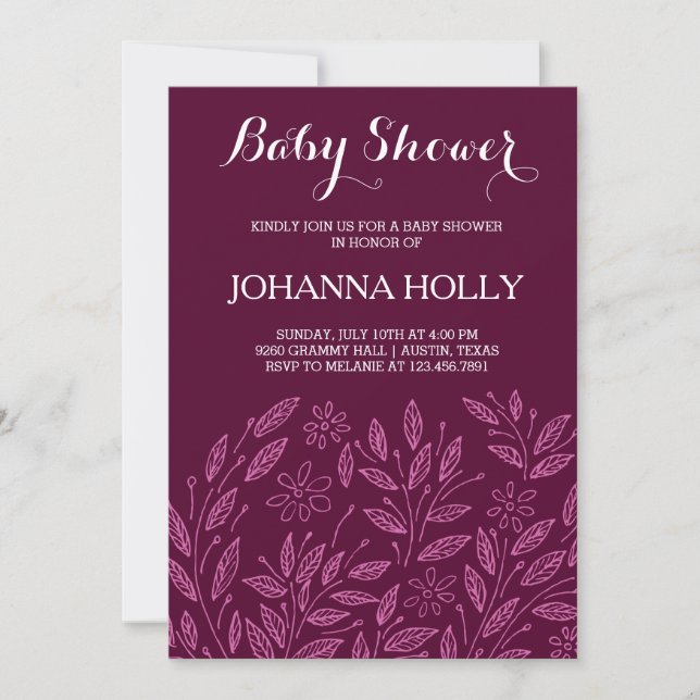bloom baby shower invitation (Front)