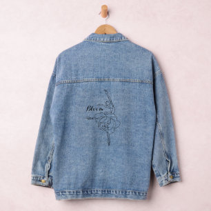 Bloom Ballet Dancer With Floral Touch Customised   Denim Jacket