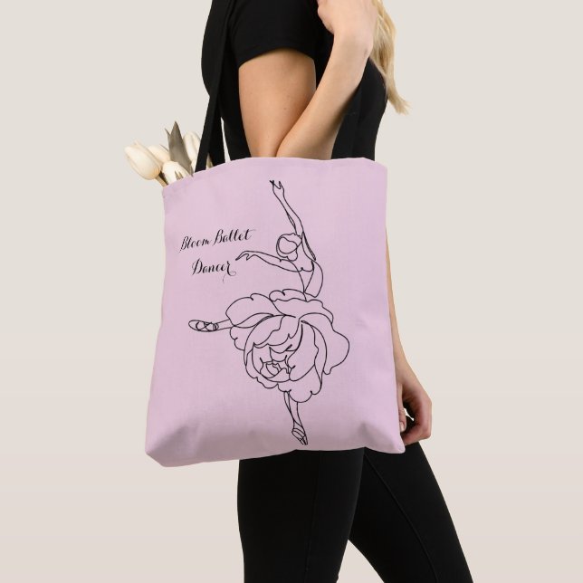 Bloom Ballet Dancer With Floral Touch Customised   Tote Bag (Close Up)