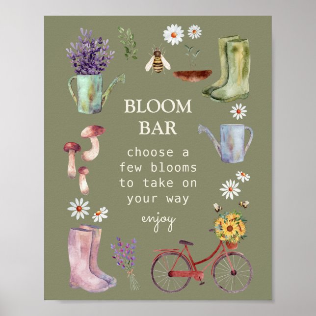 Bloom Bar Garden Baby Shower Sign (Front)