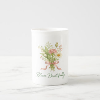 Bloom Beautifully Watercolor Wildflower Bouquet  Bone China Mug