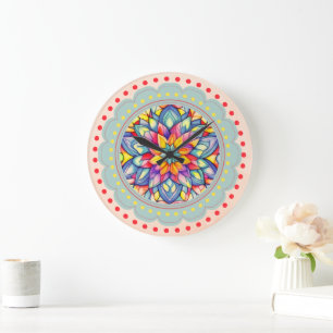 Bloom Bliss Colourful Flower Large Clock