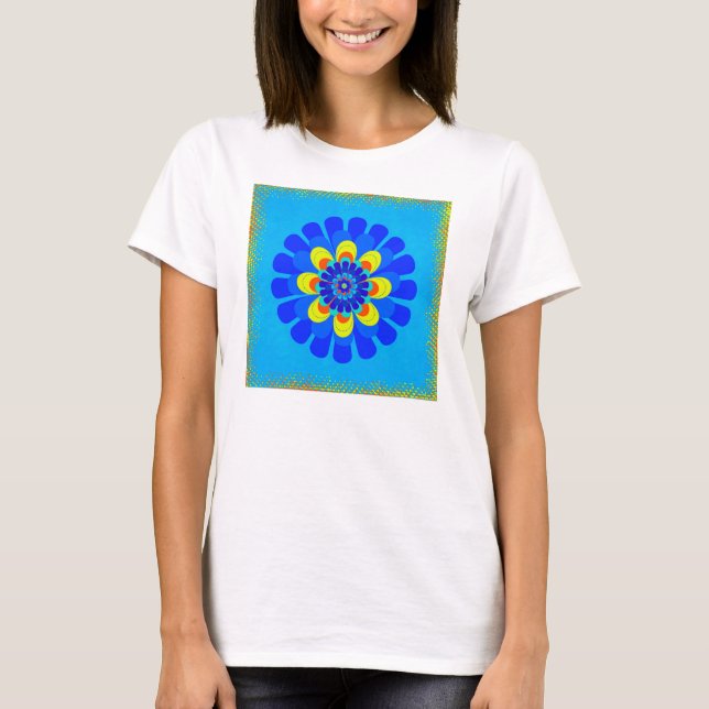 Bloom Blue Flower T-Shirt (Front)
