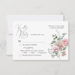 Bloom Blush Peony Wedding RSVP Card