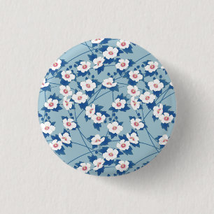 Bloom Botanic Floral Soft Blush 3 Cm Round Badge