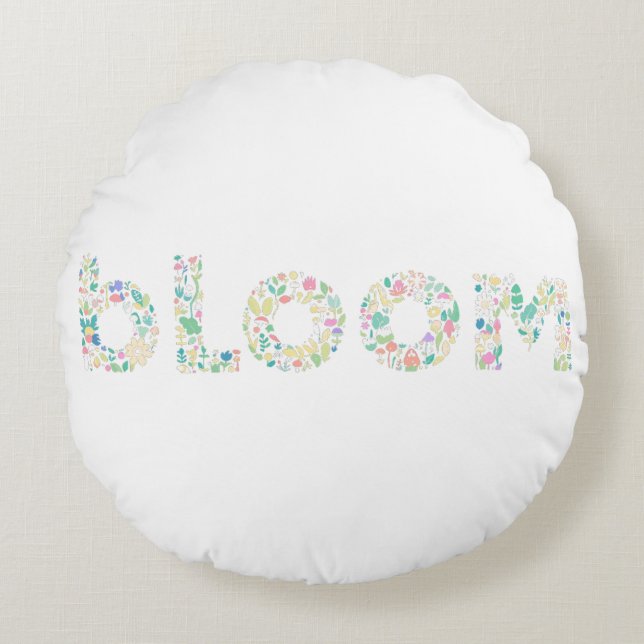 “BLOOM Botanical Letter Art Pillow (Front)