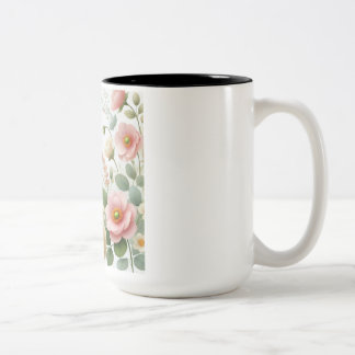 "Bloom & Brew Mug" Two-Tone Coffee Mug