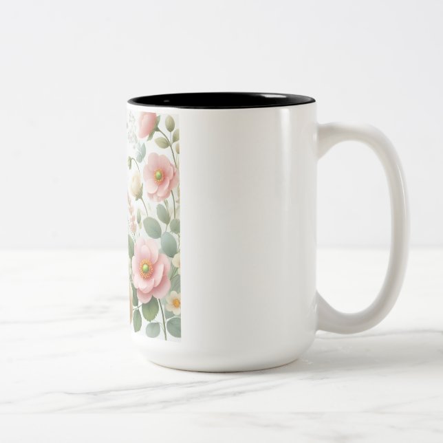 "Bloom & Brew Mug" Two-Tone Coffee Mug (Right)