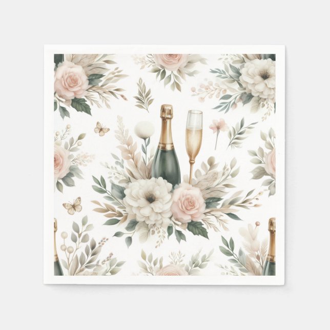 Bloom & Bubbles Paper Napkins (Front)