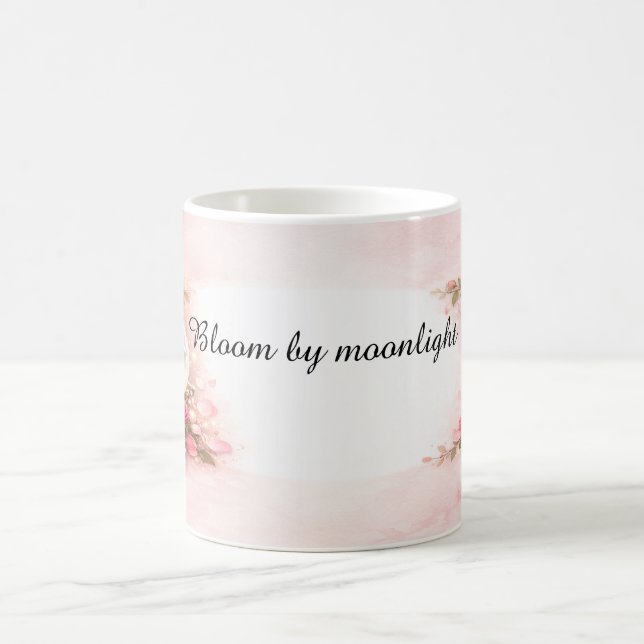 Bloom by Moonlight Pink Floral Moon Coffee Mug (Center)