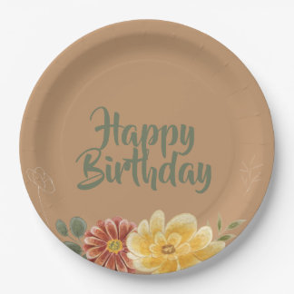 Bloom & Celebrate Floral Personalised Birthday Paper Plate