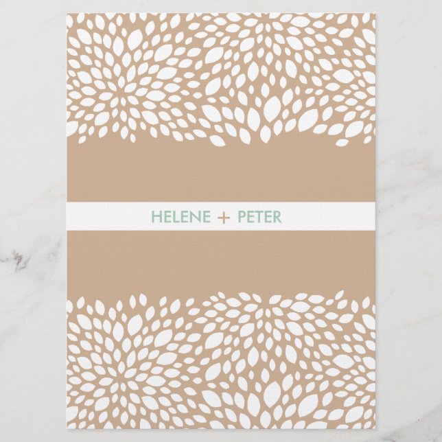 Bloom Customisable Wedding Program in Cashmere Programme (Front)