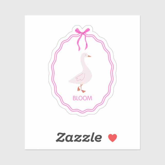 Bloom Cute Goose with Pink Ribbon Frame (Sheet)