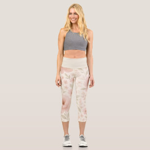 Bloom Energy Floral Pattern Luxury Yoga Capri Leggings