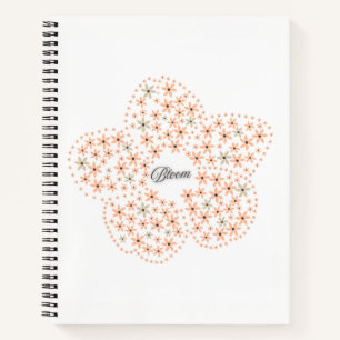 Bloom Floral Design – Beige and Orange Flower Notebook