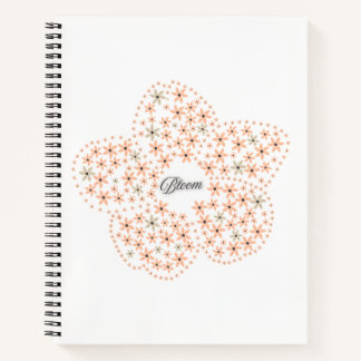 Bloom Floral Design – Beige and Orange Flower  Notebook