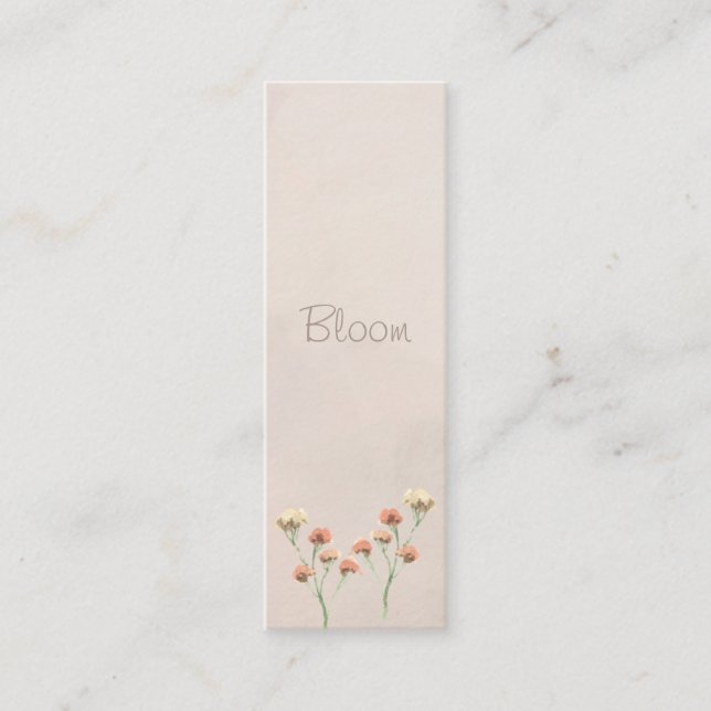 Bloom Floral Mini Bookmark Calling Card (Front)