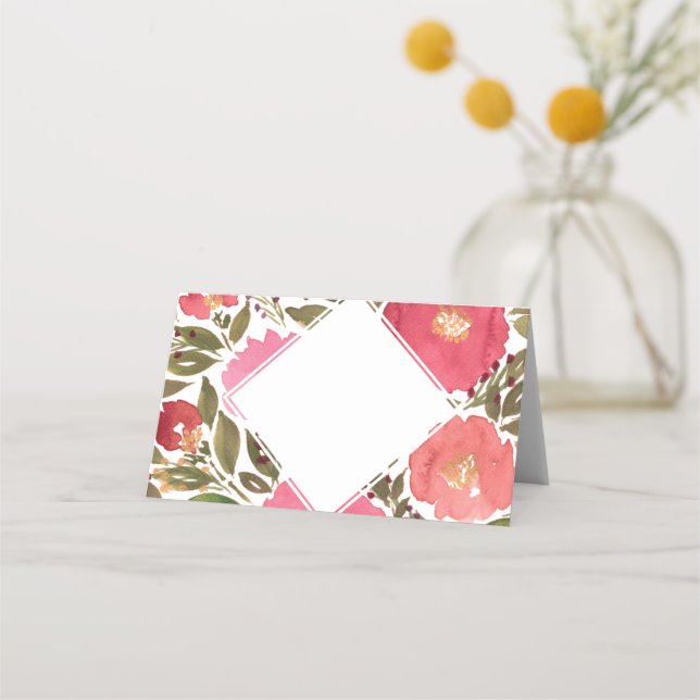 Bloom Flowers Place Card (Front)