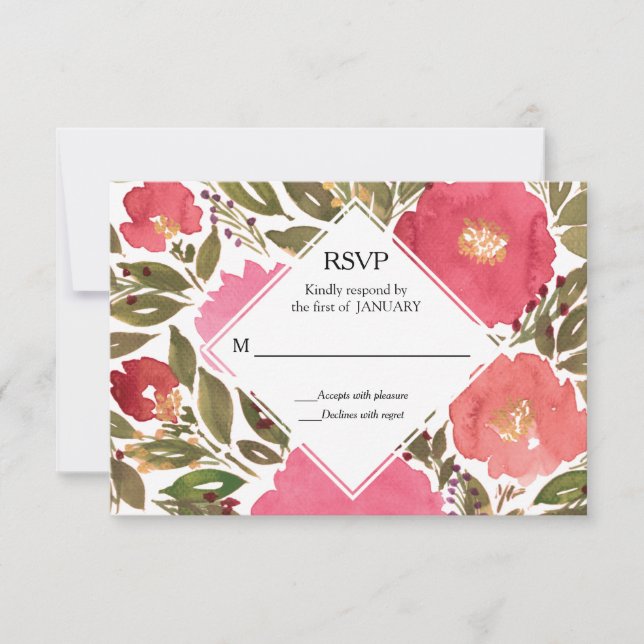 Bloom Flowers RSVP Card (Front)