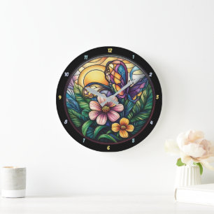 Bloom & Flutter" - Artistic Butterfly Large Clock
