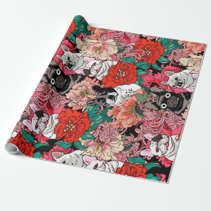 Bloom French Bulldog   Gift for US Independence Da Wrapping Paper