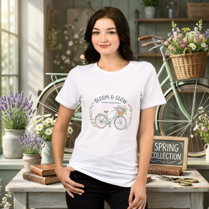 Bloom & Glow Vintage Floral Bicycle Spring Aesthet Tri-Blend Shirt