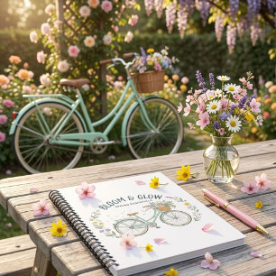Bloom & Glow Vintage Floral Bicycle Spring Garden Notebook