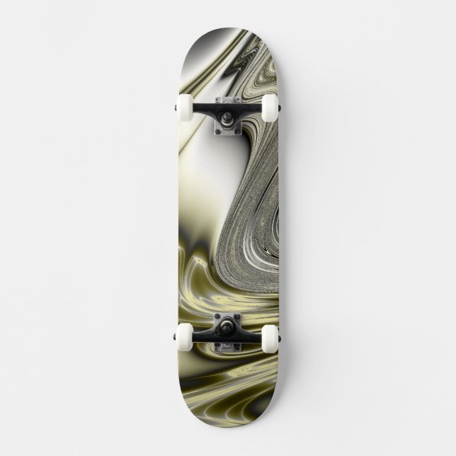Bloom Golden Fractal Skateboard (Front)