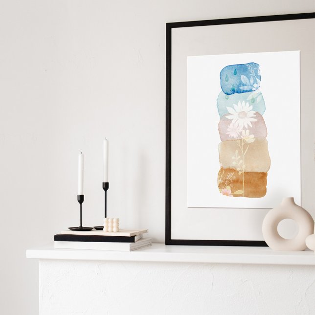 Bloom & Grow Abstract Watercolor Wildflowers Poster (Creator Uploaded)