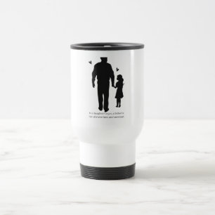 Bloom & Grow Aesthetic Minimalist Floral Black  Travel Mug