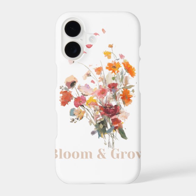 "Bloom & Grow" Floral Art Phone Case (Back)