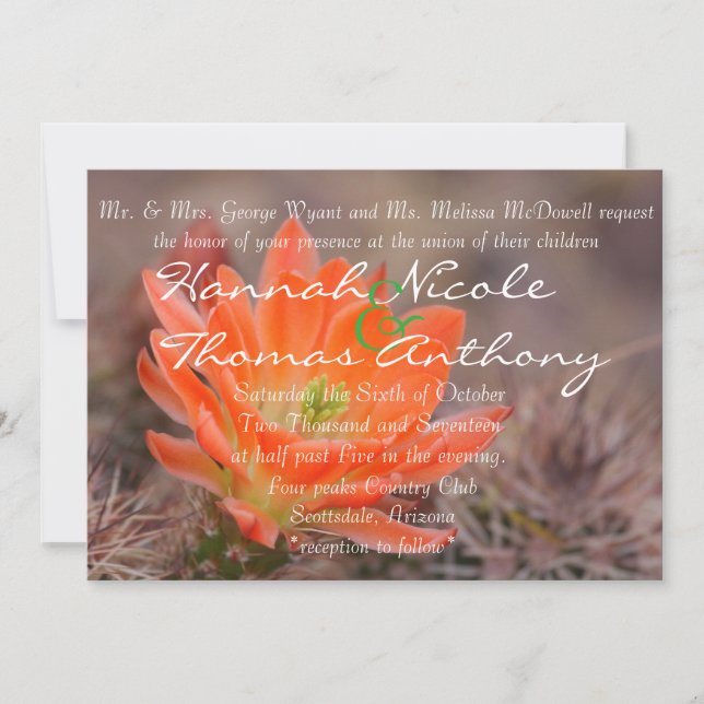 Bloom in Orange Invitation (Front)