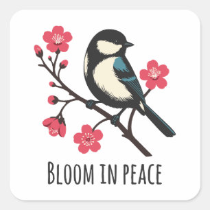 Bloom in Peace Square Sticker