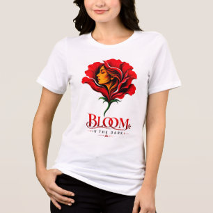 Bloom in the Dark - Surreal Rose Graphic Art Tri-Blend Shirt