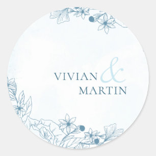 Bloom In The Winter Wedding Classic Round Sticker