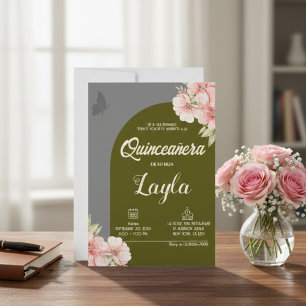 Bloom into Quinceañera! Boho Floral Mis Quince Invitation
