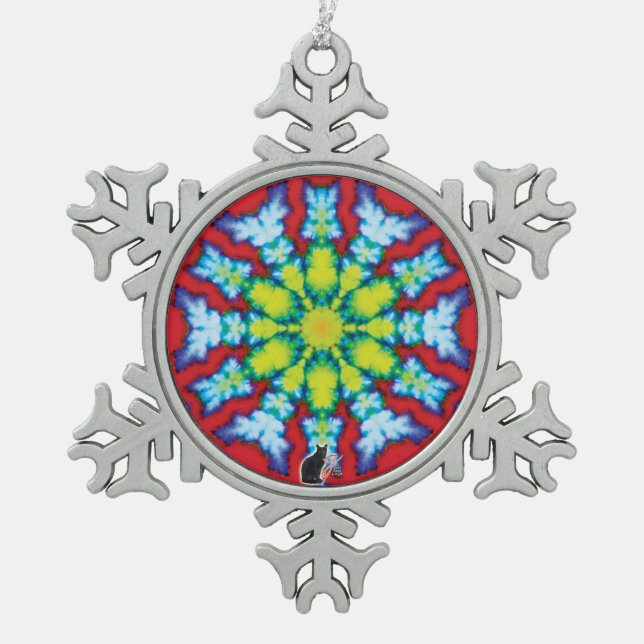 Bloom Kaleidoscope Snowflake Ornament (Front)