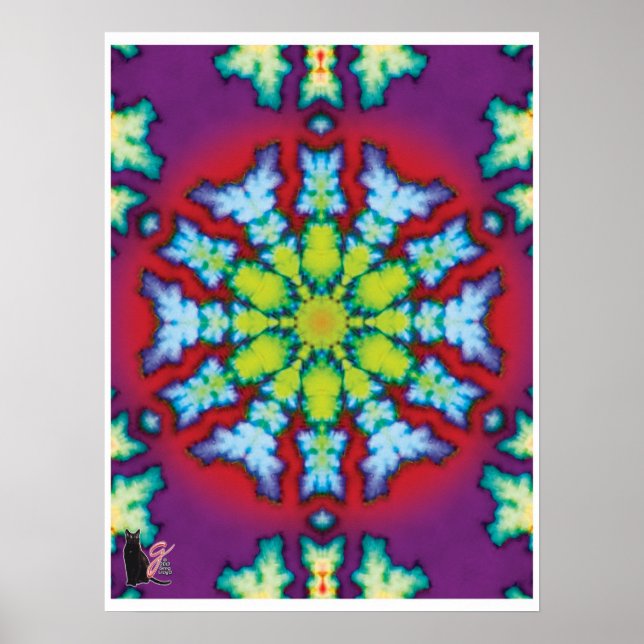 Bloom Kinetic Collage Kaleidoscope Poster (Front)