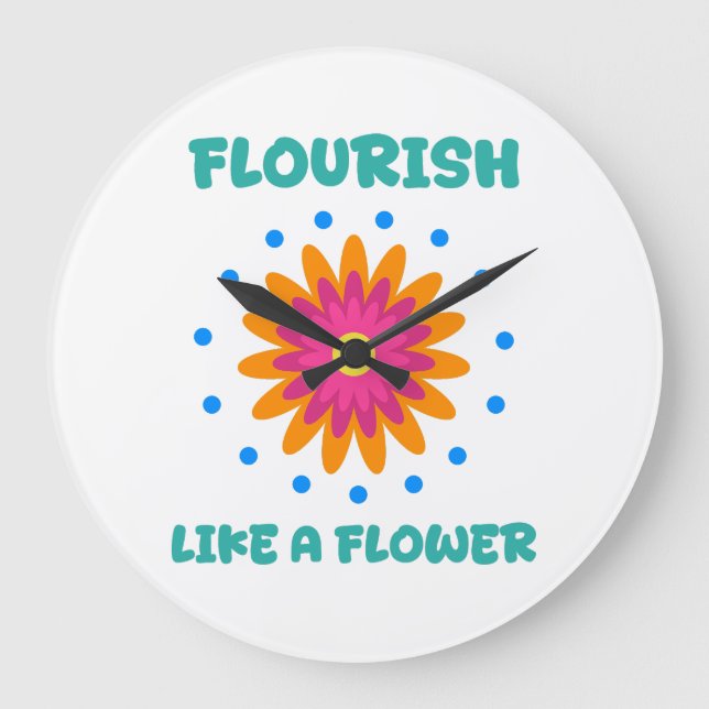 Bloom like a flower large clock (Front)