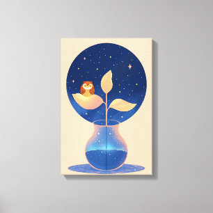 Bloom Mystic Night Owl Garden Canvas Print