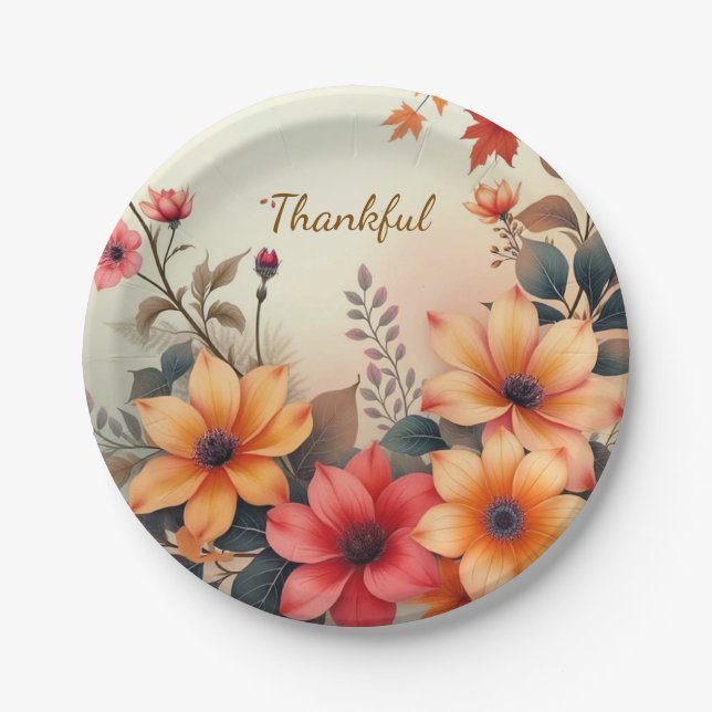 Bloom of Autumn Paper Plate (Front)
