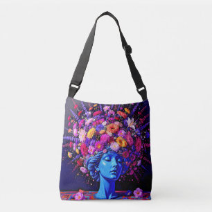 "Bloom of Eternity" – A Colourful Surreal Portrait Crossbody Bag
