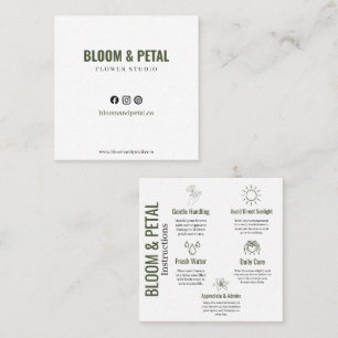 Bloom & Petal Green Floral Business Card
