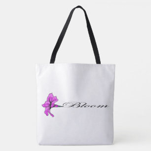 Bloom Pink Flower Horizontal Tote Bag