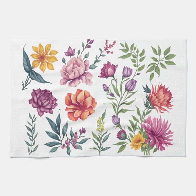 Bloom Pop – Colorful Floral Tea Towel (Horizontal)